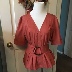 NWT Worthington belted dress top large